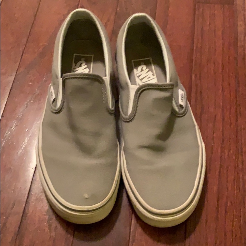 Light gray slip on vans